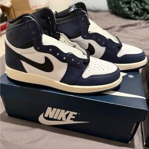Jordan Air High-Top Sneakers - Navy/White/Black